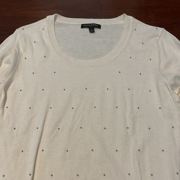 Women's Banana Republic Beaded Long Sleeve Sweater Large - Picture 2 of 8